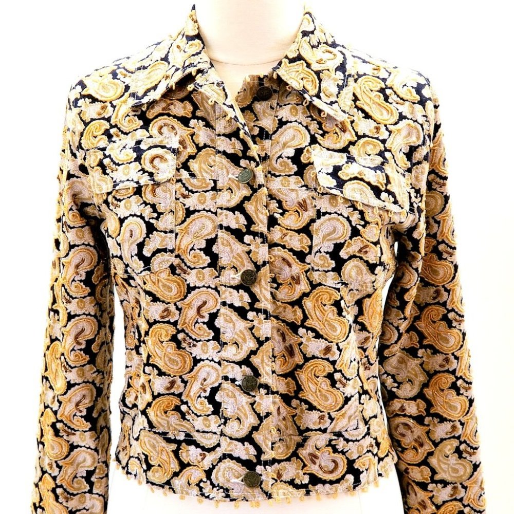 SOLD Armani Jeans Beaded Trucker Jacket Cropped